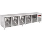 Geventileerde koeltafel, 5 glazen deuren GN 1/1, 700 Lit., Verzenden