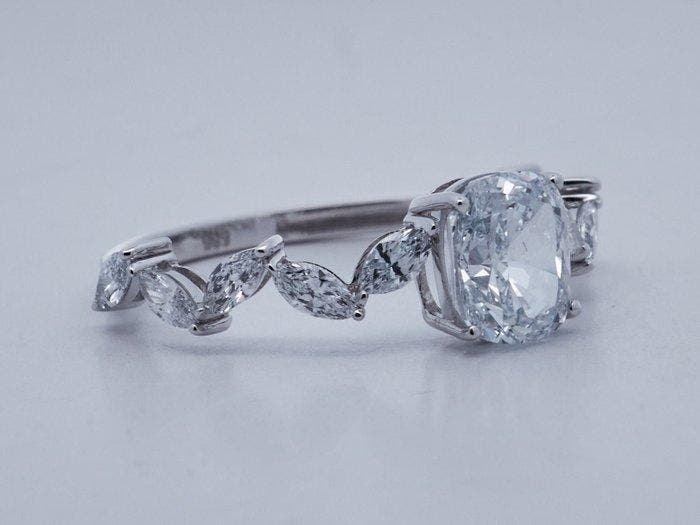 Zonder minimumprijs - Ring - 14 karaat Witgoud - 2.07ct. tw., Bijoux, Sacs & Beauté, Bagues