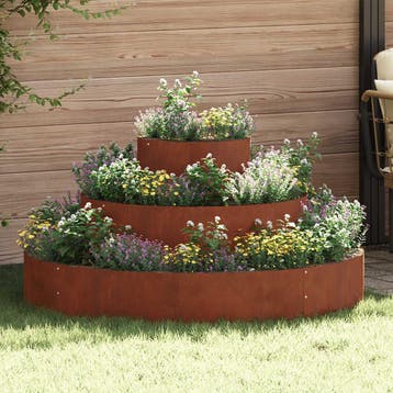 vidaXL Plantenbak Roestig 120 x 120 x 20 cm weervast staal, Verzenden, Nieuw