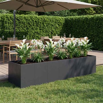 vidaXL Plantenbak Zwart 280 x 80 x 60 cm Koudgewalst staal, Verzenden