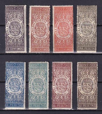 Spanje 1895/1899 - Fiscaal - Industriële waarden - Alfonso, Gestempeld