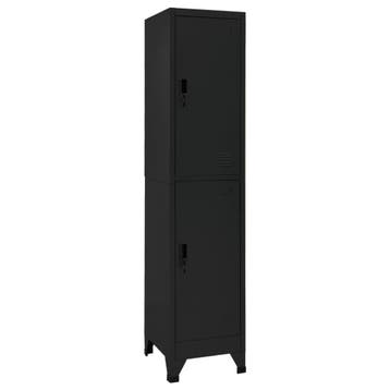 vidaXL Lockerkast 38x45x180 cm staal zwart, Verzenden, Nieuw