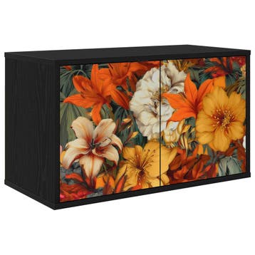 vidaXL Wand gemonteerd TV Kast GENNEP 69 x 33 x 40 cm Zwart, Verzenden, Nieuw