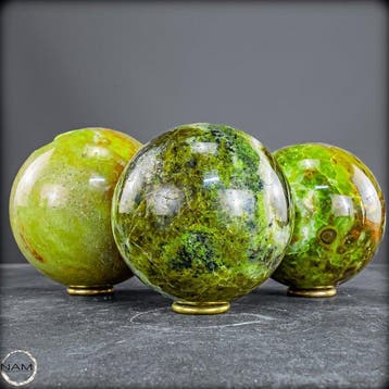 Groen Opal-Set – Drie bollen van natuursteen in tijdloze