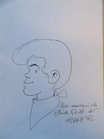 Chick Bill - fantekening op A-4 vel - - gesigneerd Tibet - 1, Boeken, Nieuw
