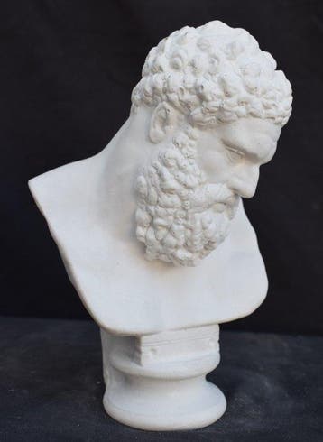 sculptuur, Ercole - 16 cm - gereconstrueerd Carrara-marmer