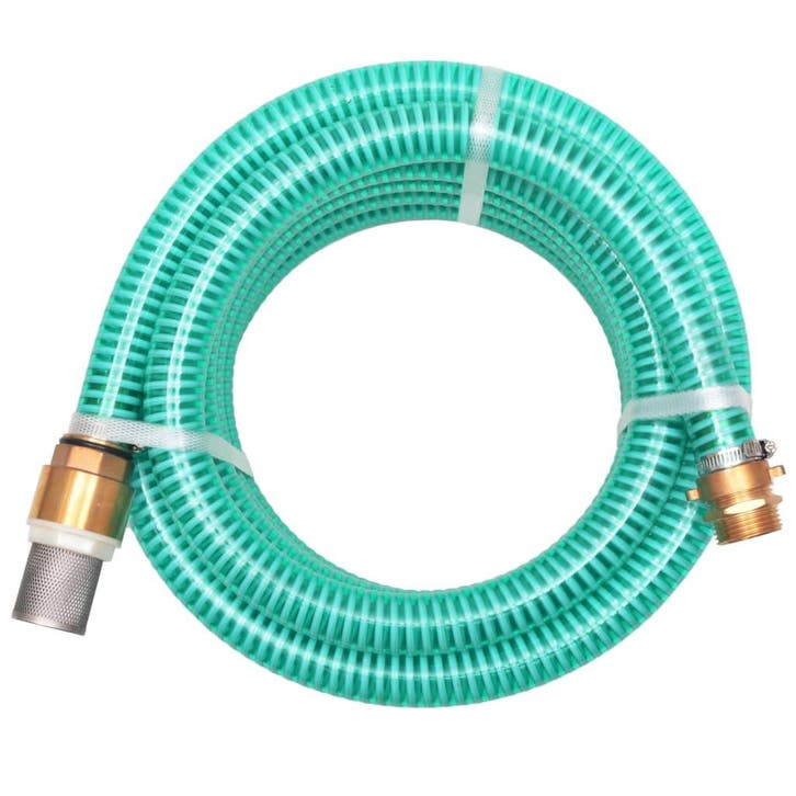 vidaXL Zuigslang met messing koppelingen 10 m 25 mm groen, Tuin en Terras, Tuinslangen, Nieuw, Verzenden