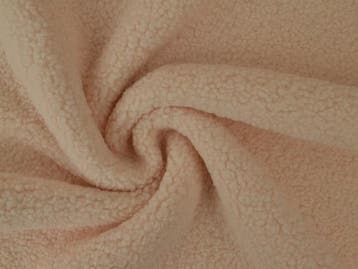 10 meter teddy bont - champagne - Bouclé stoffen, Verzenden