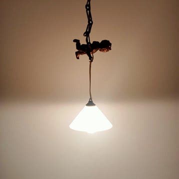 Lampe à suspendre - régule (alliage principalement de zinc, Antiquités & Art