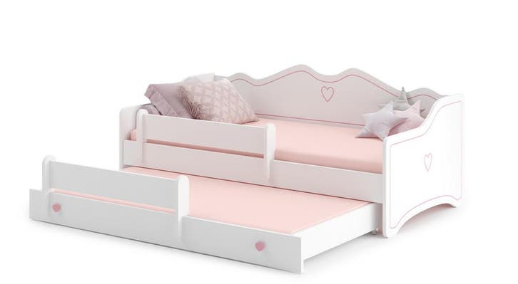 Kinderbed EMMA | Wit/Roze 160x80 | Nieuw | Scherpe Prijs, Kinderen en Baby's, Kinderkamer | Stapelbedden en Hoogslapers, Nieuw