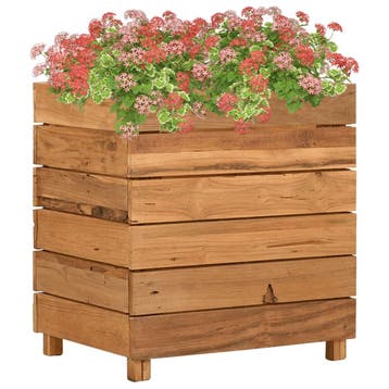 vidaXL Plantenbak verhoogd 50x40x55 cm gerecycled teakhout, Verzenden, Nieuw