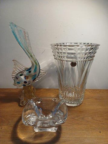 Val Saint Lambert, Murano - Vase (3) - Cristal - Lot de 3