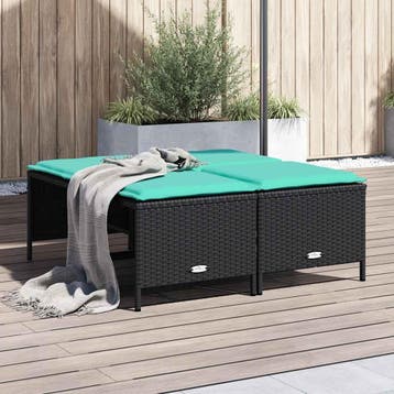 vidaXL Tuinstoelen met kussens 4 stuks zwart polyrotan, Verzenden