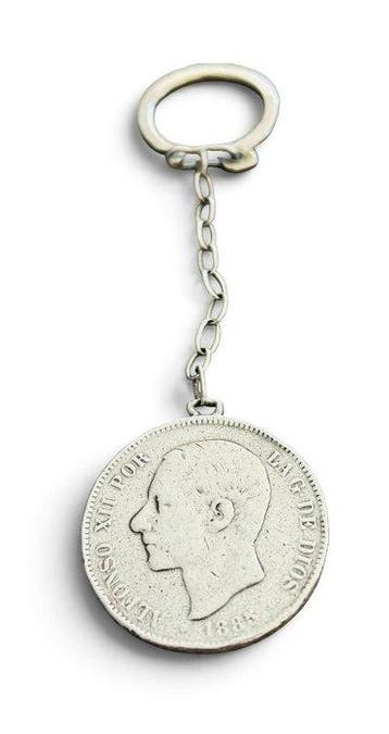 Spanje. Alfonso XIII. 5 Pesetas 1885 MSM (Zonder
