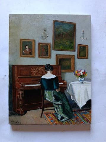 A. Della Valle (XX), da Carl Vilhelm - Dama al piano