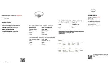 Zonder minimumprijs - Ring - 18 karaat Witgoud - 1.12ct. tw.