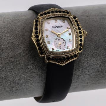 Geovani - Diamond Swiss Watch - GOL593-GL-D-7 - Black strap