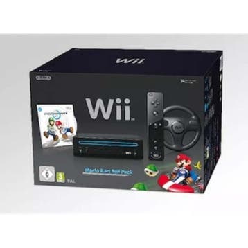 Nintendo Wii Mario Kart Pack Zwart in Doos, Ophalen of Verzenden, Zo goed als nieuw