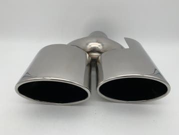 Uitlaat Sierstuk RVS Dubbel ovaal – 2 x 12 X 8 cm., Auto-onderdelen, Ophalen of Verzenden, Nieuw