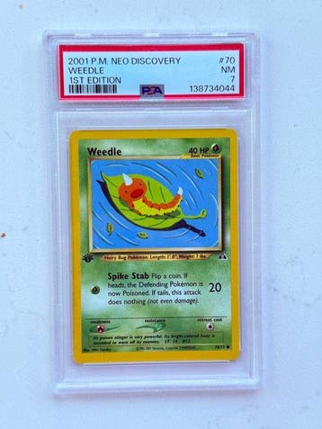 Pokémon - 1 Graded card - Weedle #70 Première édition - PSA