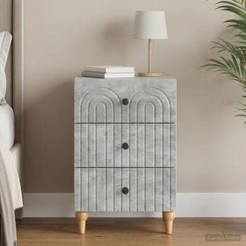 vidaXL Nachtkastje Betongrijs 43x 41 x 66,5 cm Bewerkt hout, Verzenden