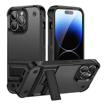 iPhone 15 Pro Armor Hoesje met Kickstand - Shockproof Cover, Verzenden