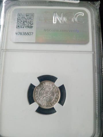Pays-Bas. Wilhelmina. 1/10 Gulden 1945 P (Sans prix de