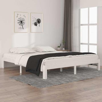 vidaXL Bedframe massief hout wit 180x200 cm, Verzenden