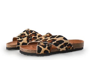 Manfield Slippers in maat 39 Beige, Slippers, Verzenden, Beige, Zo goed als nieuw