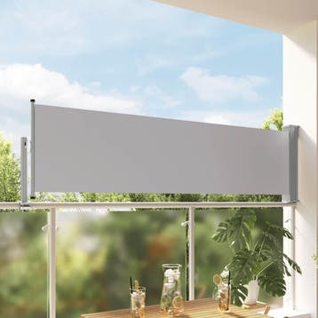 vidaXL Tuinscherm uittrekbaar 80x300 cm grijs, Verzenden