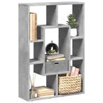 vidaXL Boekenkast 63x20x90 cm bewerkt hout betongrijs, Verzenden