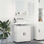 vidaXL Badkamermeubel Set 2 pcs Hoogglans wit Bewerkt hout &, Verzenden, Nieuw