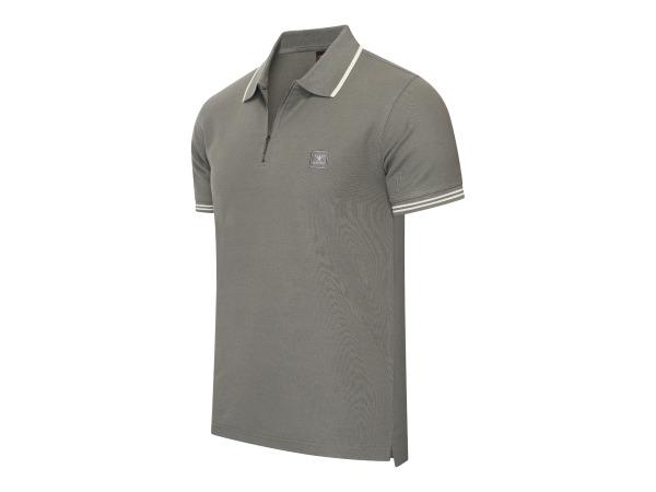 Veiling - Cappuccino Italia Polo Zip Polo Torino Grijs - M, Vêtements | Hommes, T-shirts
