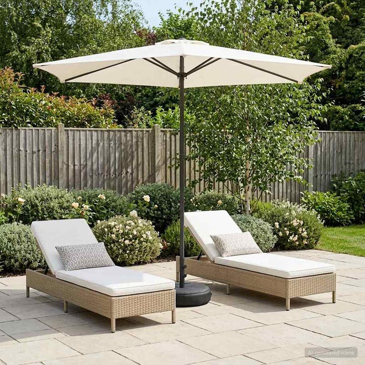 vidaXL Tuinparasol met voet 270 x 270 cm Polyester, Tuin en Terras, Parasols, Nieuw, Verzenden