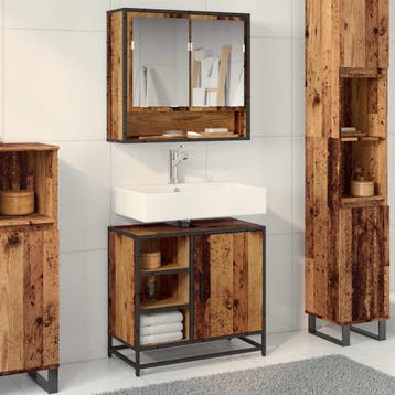 vidaXL Badkamerkast met plank Oud Hout 65 x 33 x 60 cm, Verzenden