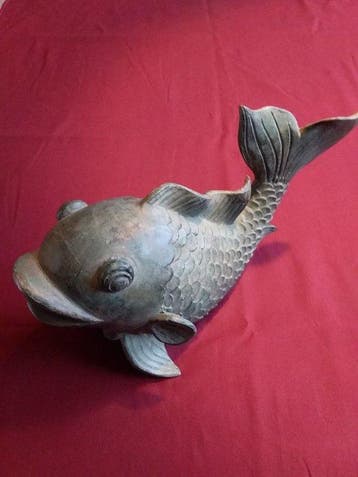 sculptuur, Vis - 28 cm - Brons