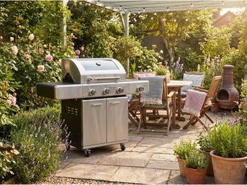 Veiling - Gasbarbecue 3 branders RVS, Nieuw