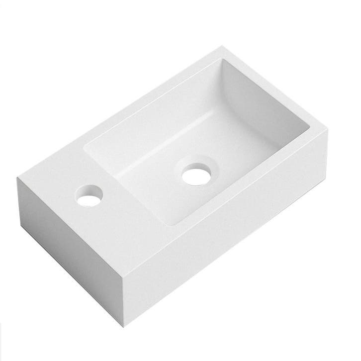 Wastafel Angela 40 x 22 cm Wit Fontein, Maison & Meubles, Salle de bain | Meubles de Salle de bain, Envoi