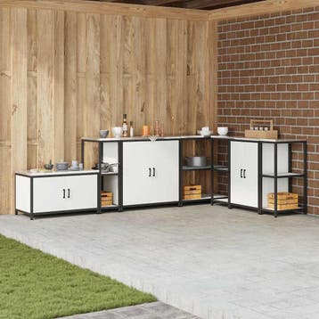 vidaXL Keukenopslag HATTEM Wit 30 x 50 x 92 cm Staal, Verzenden, Nieuw