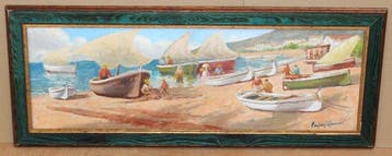 Francisco Carbonell Massabé (1928) - Faenando en el puerto