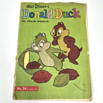 Vintage Donald Duck weekblad nr. 34 – 21 augustus 1965, Verzamelen, Verzenden