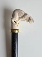 Grizzly Beer - Handsnijwerk Wandelstok - Hertshoorn, Rond