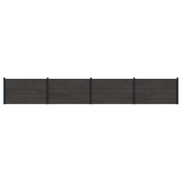 vidaXL Hekpaneel 4 pcs WPC en Aluminium Zwart, Jardin & Terrasse, Verzenden