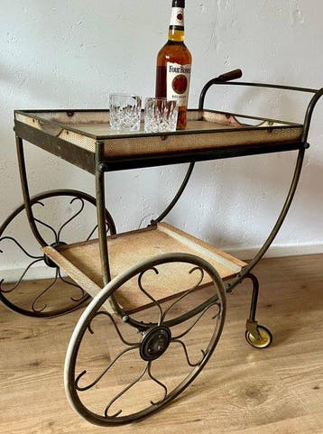 Serveerwagen - Messing - Barwagen MidCentury