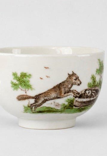 Meissen - Der Wolf und die 7 Geißlein - Beker - Porselein -
