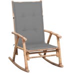 vidaXL Schommelstoel met kussen bamboe, Tuin en Terras, Verzenden, Nieuw