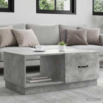 vidaXL Salontafel Betongrijs 90 x 50 x 37 cm Bewerkt hout, Huis en Inrichting, Verzenden, Nieuw