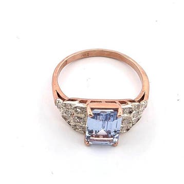 Zonder minimumprijs - Ring - 9 kt. Roségoud, Zilver Spinel -