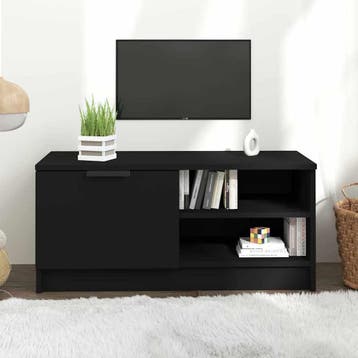 vidaXL Tv-meubel 80x35x36,5 cm bewerkt hout zwart, Verzenden, Nieuw