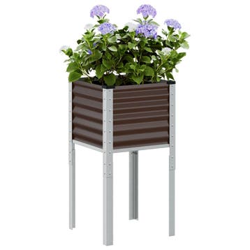 vidaXL Plantenbak Bruin 45x45x88 cm Staal, Verzenden, Nieuw